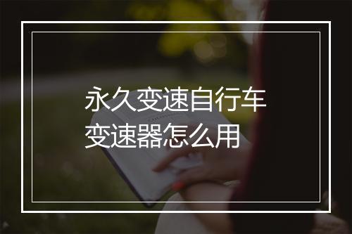 永久变速自行车变速器怎么用