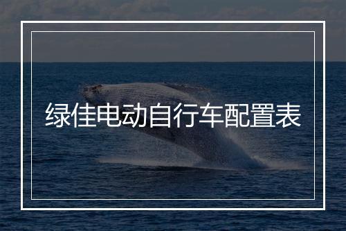 绿佳电动自行车配置表